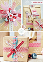 DIY gift wrapping with washi tape and kraft paper