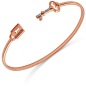 Diamond Accent Lock and Key Cuff Bracelet in Rose Gold-Plated Sterling Silver