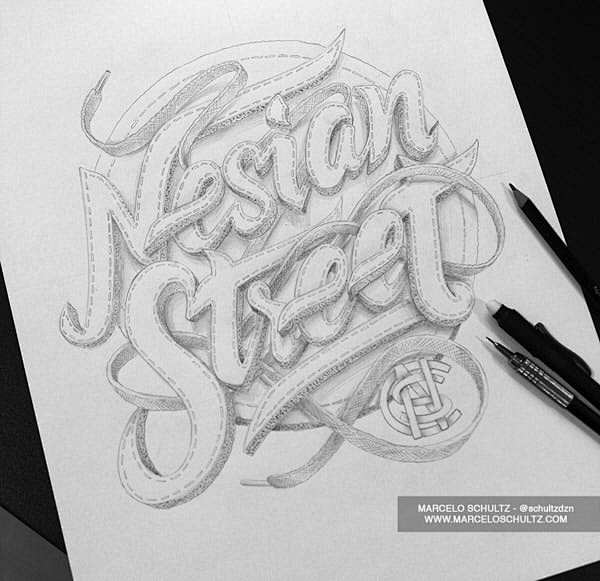 很酷的素描字体设计