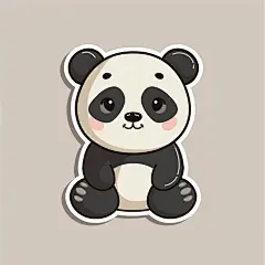 扁平风卡哇伊熊猫元素素材图片