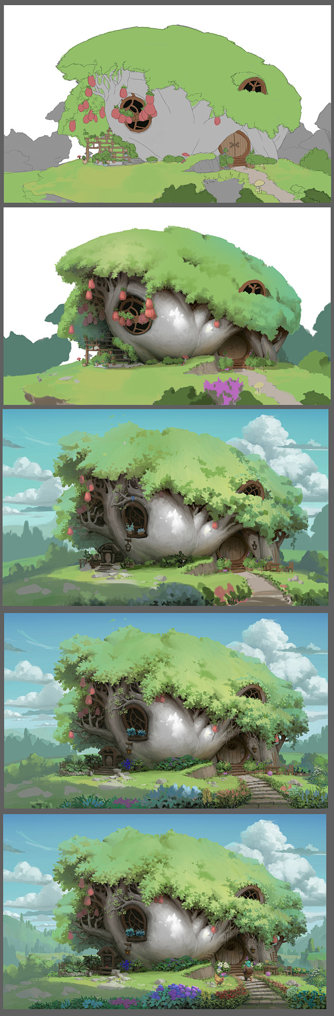 Tree house on hills