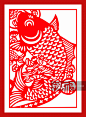 中国剪纸鲤鱼 - 创意图片 - 视觉中国