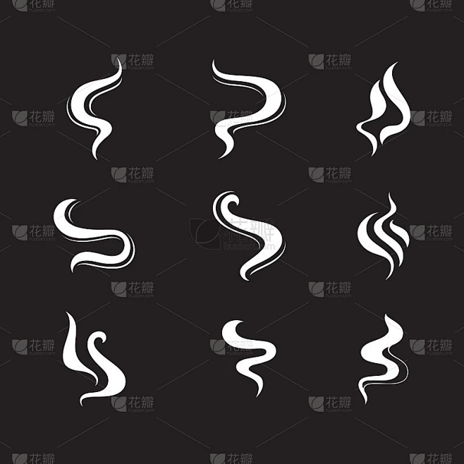 烟雾矢量图标设计插图素材-花瓣网