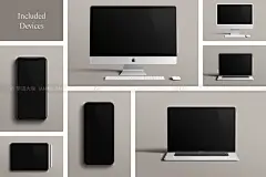画册名片信封文具画框苹果iMac电脑iPhone情绪板设计Ps样机合集 Mockup Kit Bundle