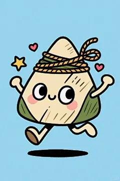 端午节糯香粽子有趣形象插画表情包