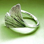 Ginkgo Leaf Ring Sterling Silver