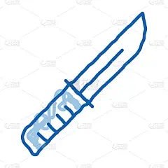 露营刀标志涂鸦图标手绘插图