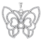 Sterling Silver Womens Round Cubic Zirconia CZ Butterfly Fashion Pendant