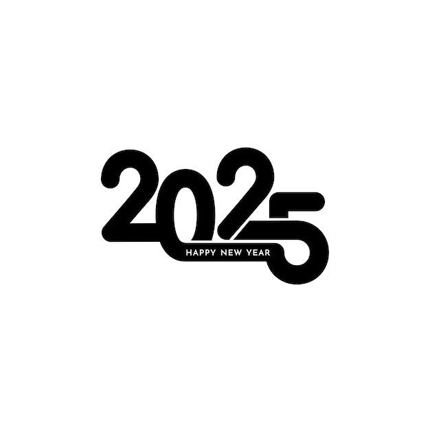 2025年新年艺术数字元素矢量图设计素材