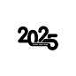2025年新年艺术数字元素矢量图设计素材
