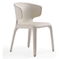 Cesar Leather Upholstered Metal Dining Chair