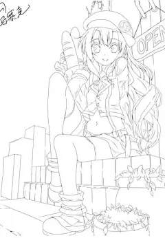 【果冻】线稿 动漫 黑白素材 插画 手帐