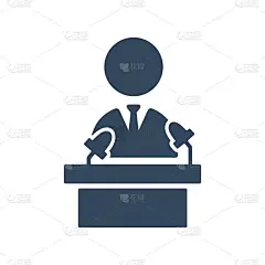 Public speaker icon illustration. Tribune speech s