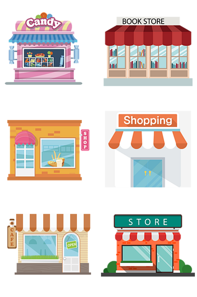 商店门店手绘建筑插画