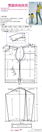 男装休闲夹克纸样