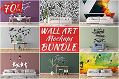 室内家居墙面艺术壁纸展示效果图VI智能图层PS样机素材 Wall Art Mockups BUNDLE V7 - 南岸设计网 nananps.com