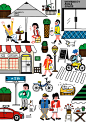 Microphone check one two, one two️️

给上海大学路绘制的体现街道社区文化的插画 ​​​​