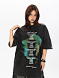 ルーズラウンドネックプリントTシャツ BLA0032 – Young Social Club.