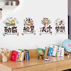 励志贴纸大学生宿舍寝室装饰小学班级教室文化墙布置墙贴画海报纸