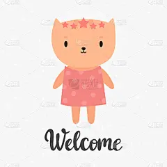 受欢迎的。可爱的小猫咪。贺卡或明信片。孩子们的美丽背景