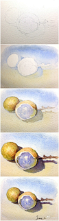 #第4期水彩插画全日班# 3-4周蔬果类示范汇总，by @Djibril7000 。老师示范的这么好，想知道同学们画的怎么样吗？先去吃水果解眼馋，下周公布 O网页链接