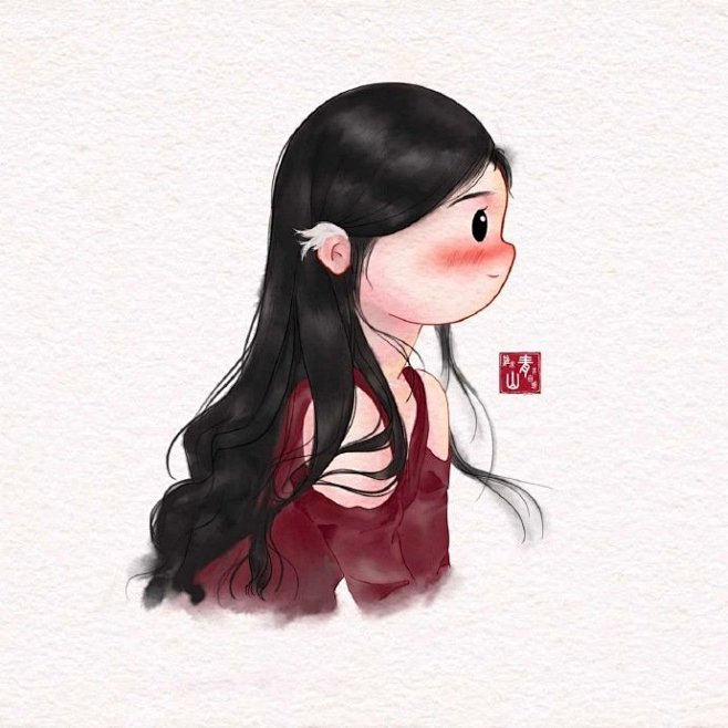 古风人物插画，#刘亦菲# Q版系列
（画...