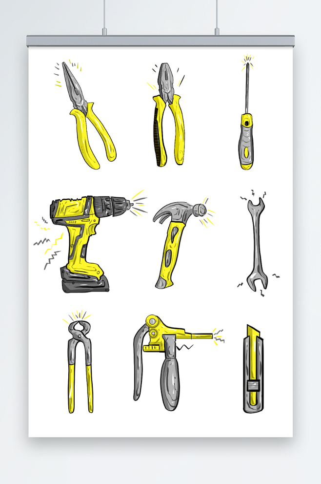 实用矢量装修工具插画元素-众图网