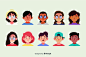 Hand drawn people avatar set Free Vector