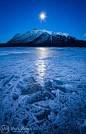 Moonrise Abraham Lake, Alberta, Canada #城市# #美景# #素材# #摄影师#