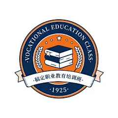 职业培训头像校徽手绘班徽logo