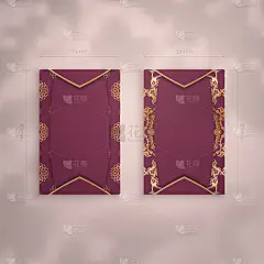 勃艮第名片模板与复古黄金模式为您的接触。