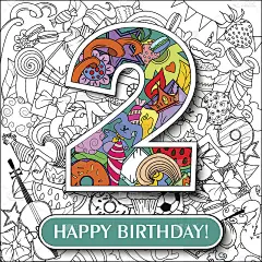 背景图2。横幅生日快乐。矢量插图。