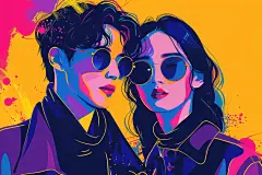 艺术年轻人人物形象插画