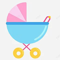 半圆形卡通婴儿推车 页面网页 平面电商 创意素材