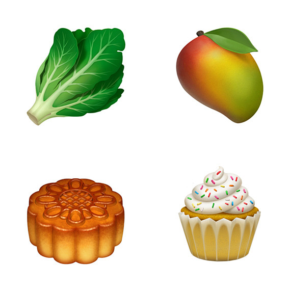 Four food emoji cloc...