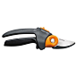 Fiskars PowerGear Bypass Pruner, Black/Orange