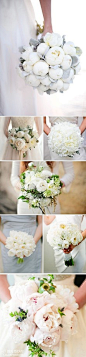 白色系新娘捧花。。。