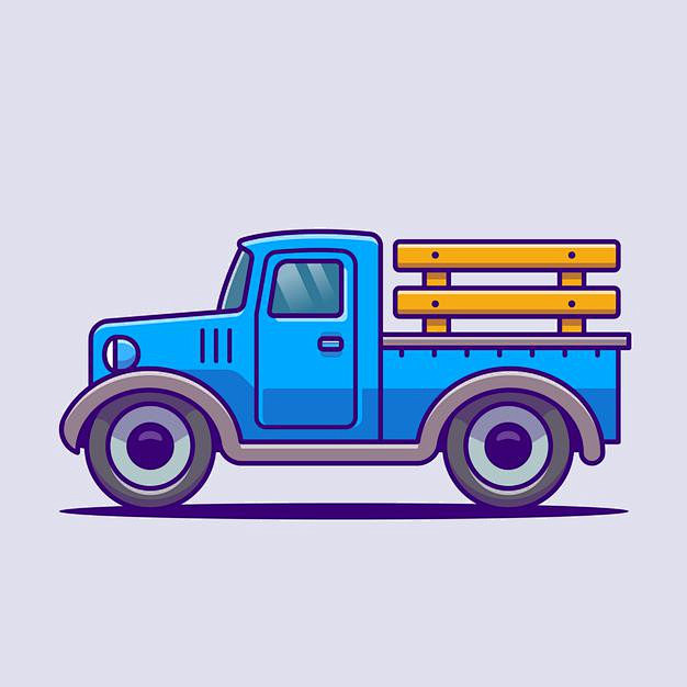 卡车运货汽车，卡通矢量图插画矢量图素材