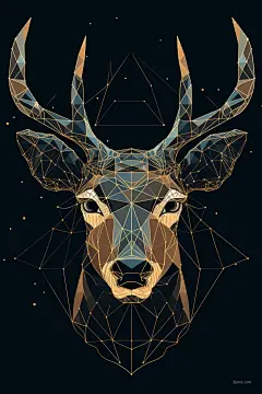 AI绘画_Prompts_heppu_a_deer_head_geometric_line_art_style_7f8935c2-3da7-4615-b191-886a4865f6eb_xpanx.com