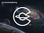 Cosmophony logo cosmo music symphony phony c saturn hat cosmos cosmic planet logo app