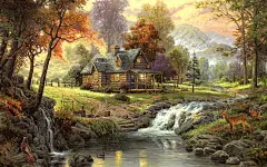 手绘森林小屋桌面壁纸-ZOL桌面壁纸