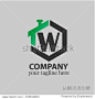 Initial letter W green black logo in the middle of vector home design icon with hexagonal shape, good logo for company, corporate, property, construction, real estate company/corporate