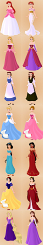 Disney Princesses And Their Moms. Can I just have the mothers' outfits please?