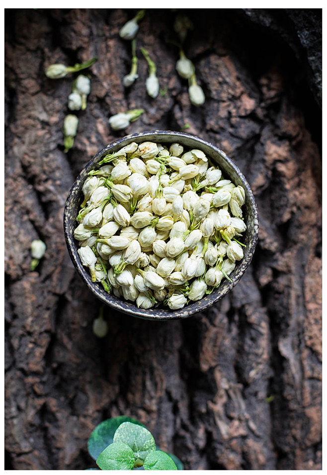 一伯新鲜茉莉花苞茶 浓香罐装无硫茉莉花茶...