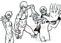#SAI资源库# 动漫人物打斗的角度动作！用强有力的线条描绘肌肉的曲线，画出强硬的男性角色~自己收藏，转需~（画师：KANちゃん id=37597719）