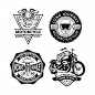 复古摩托车俱乐部徽章标志logo