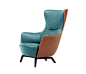 Mamy Blue by Poltrona Frau : An armchair for reading, dreaming, meditating. As enveloping and sensual as a song. The bèrgere as interpreted by Roberto Lazzeroni. Sensual and sinuous. Designed, with its high and welcoming back, f…