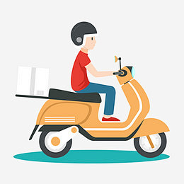 卡通骑电动车的人物设计