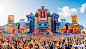 BigVis | Stagedesign - Stage Design - Intents Festival 2022 : Stage design for the hardstyle music festival Intents 2022. Colorful abstract mainstage based on gaming elements. 
