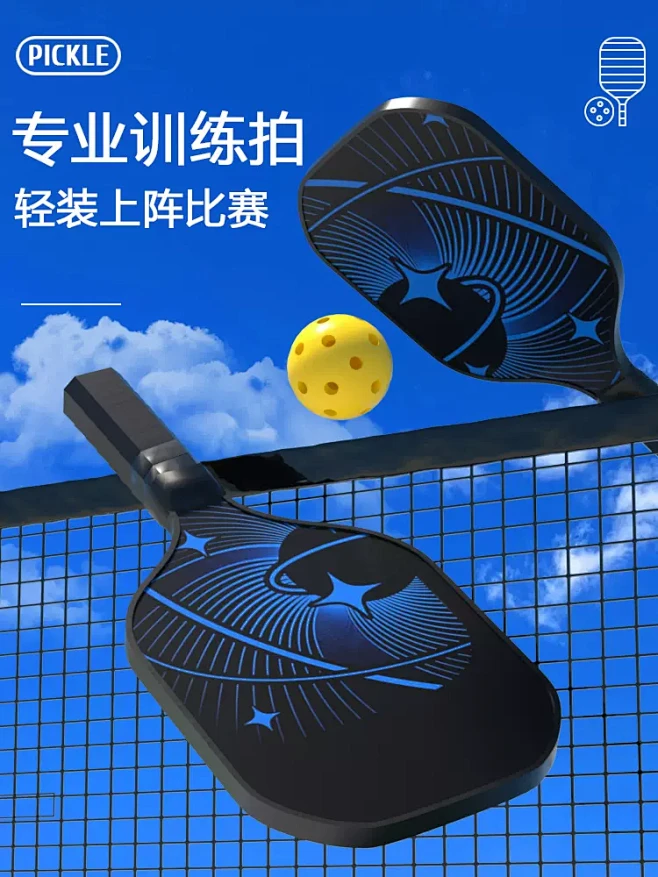 pickleball匹克球球拍木质男女皮克球训练运动可定制套装球拍一对-tmall.com天猫